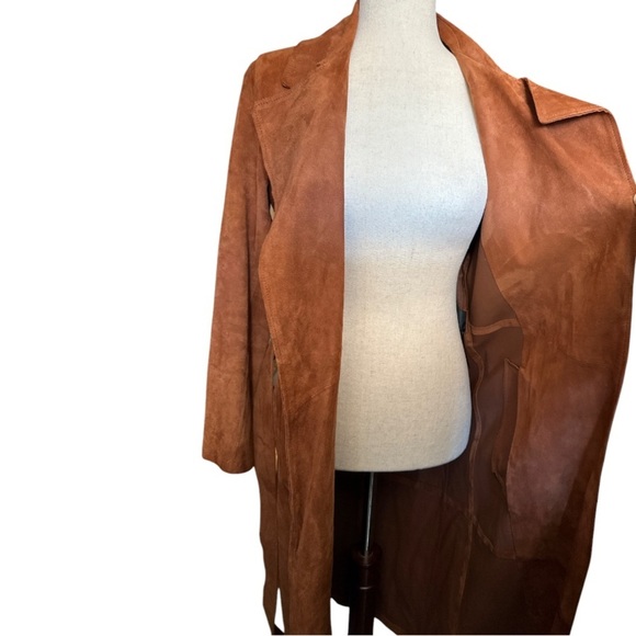 ALLSAINTS Ember Leather Trench Coat - Picture 8 of 16